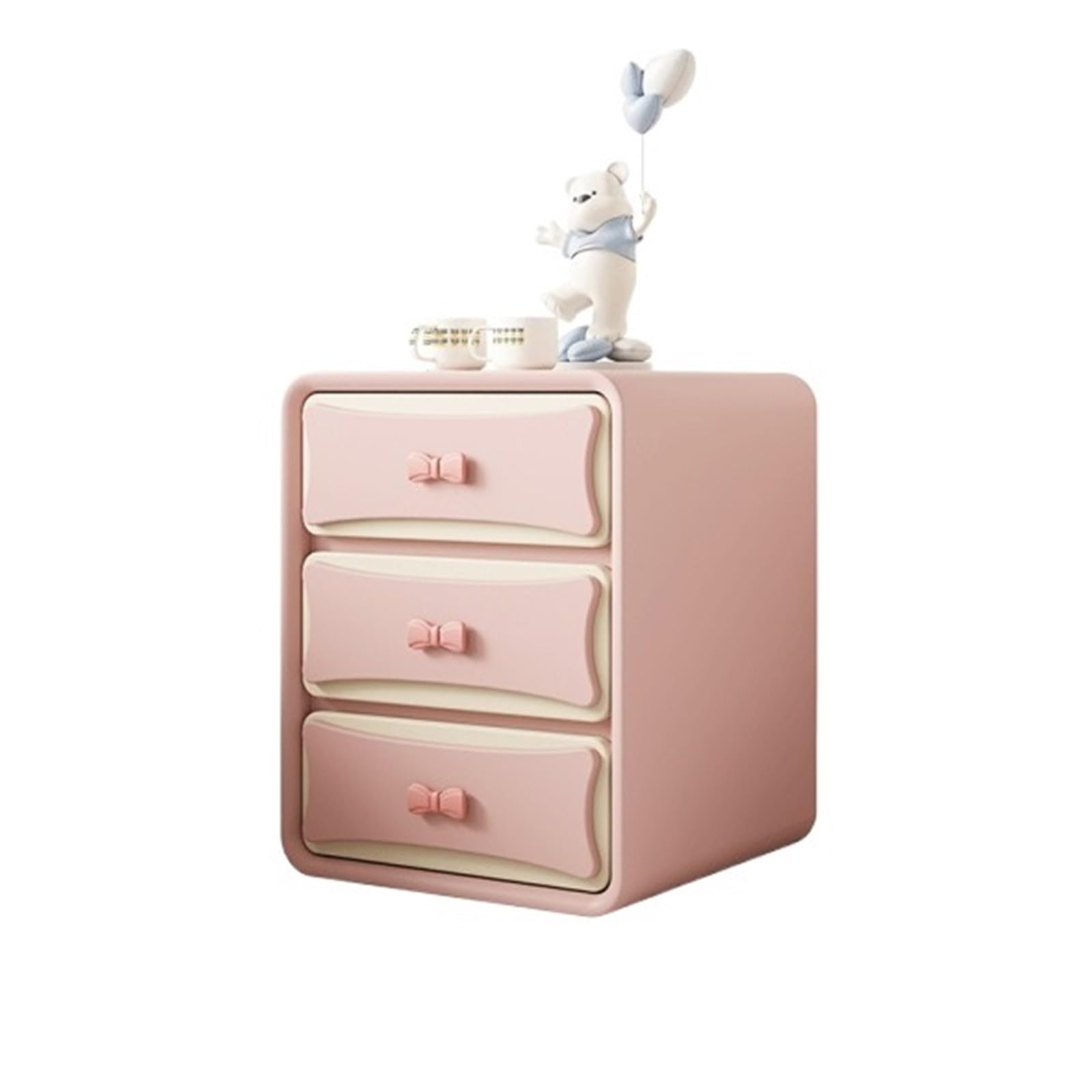 HLHLOP777 Nightstand Wooden Nightstands With Soft Curved Lines Perfect for the bedroom Bedroom Furniture(Pink,XXL)