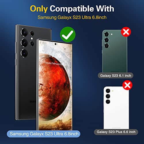 Oterkin For Samsung Galaxy S23 Ultra Case,[10 Ft Military Shockproof] S23 Ultra Case With[2 X 9H Camera Lens Protectors] Scratch-Resistant Crystal Clear Phone Case For Galaxy S23 Ultra 6.8 Inch-Black #TOP6