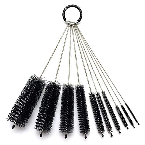 Limited Stock 8 Inch Nylon Tube Brush Set, 10 Pieces  for Cleaning Pipes, Straws, Bottles, Jewelry, Vaporizers