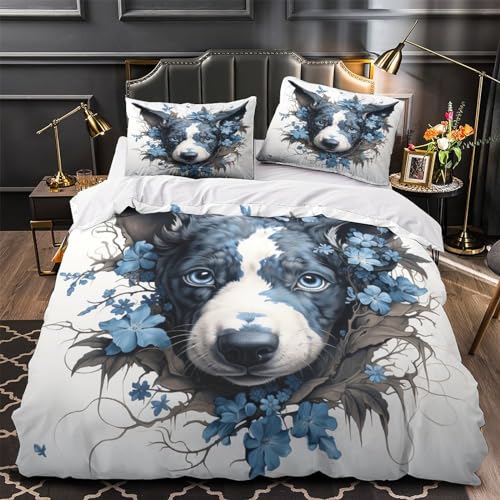 Housse de couette enfant 200x200 imprimé chiot microfibre - 4
