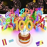 100th Pop-Up Musical Birthday Card with LED Candle