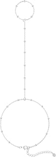 Waterproof 14K Gold/Silver Plated Stackable Bracelets for Women - Non-Tarnish Dainty Paperclip Figaro Box Herringbone Hand Chain Adjustable Jewelry Pack