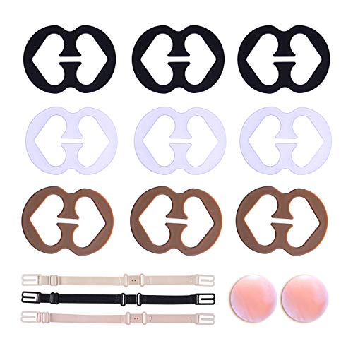 Bra Strap Clip Holder Hook – 12 Pc Set Bundle Nipplecover 9 Bra Clip 3 Bra Straps