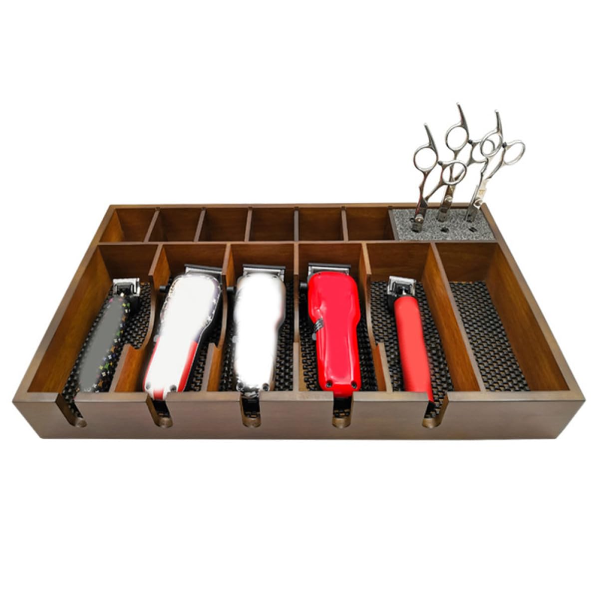Artibetter Boîte de Rangement Grosse Capacité et Design à Grille Rationnelle en Plastique pour Tondeuse à Cheveux pour Salon de Coiffure Professionnel
