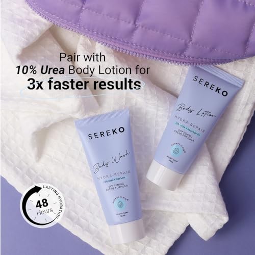 Image of SEREKO 5% Urea & Oat Milk Body Wash 30ML | For Strawberry skin, De-tan, Body-acne| Body Wash for Men & Women | AHA BHA free, paraben free, SLS free | Gentle Exfoliating | Very dry & flaky skin