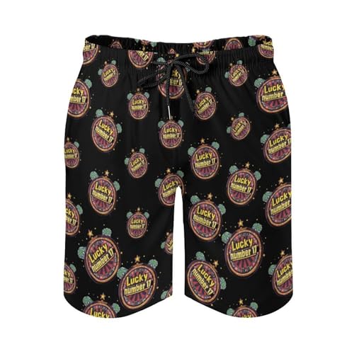 Lucky Number 17 Mens Swim Trunks Quick Dry Beach Swimming Shorts with Mesh Lining and Pockets3