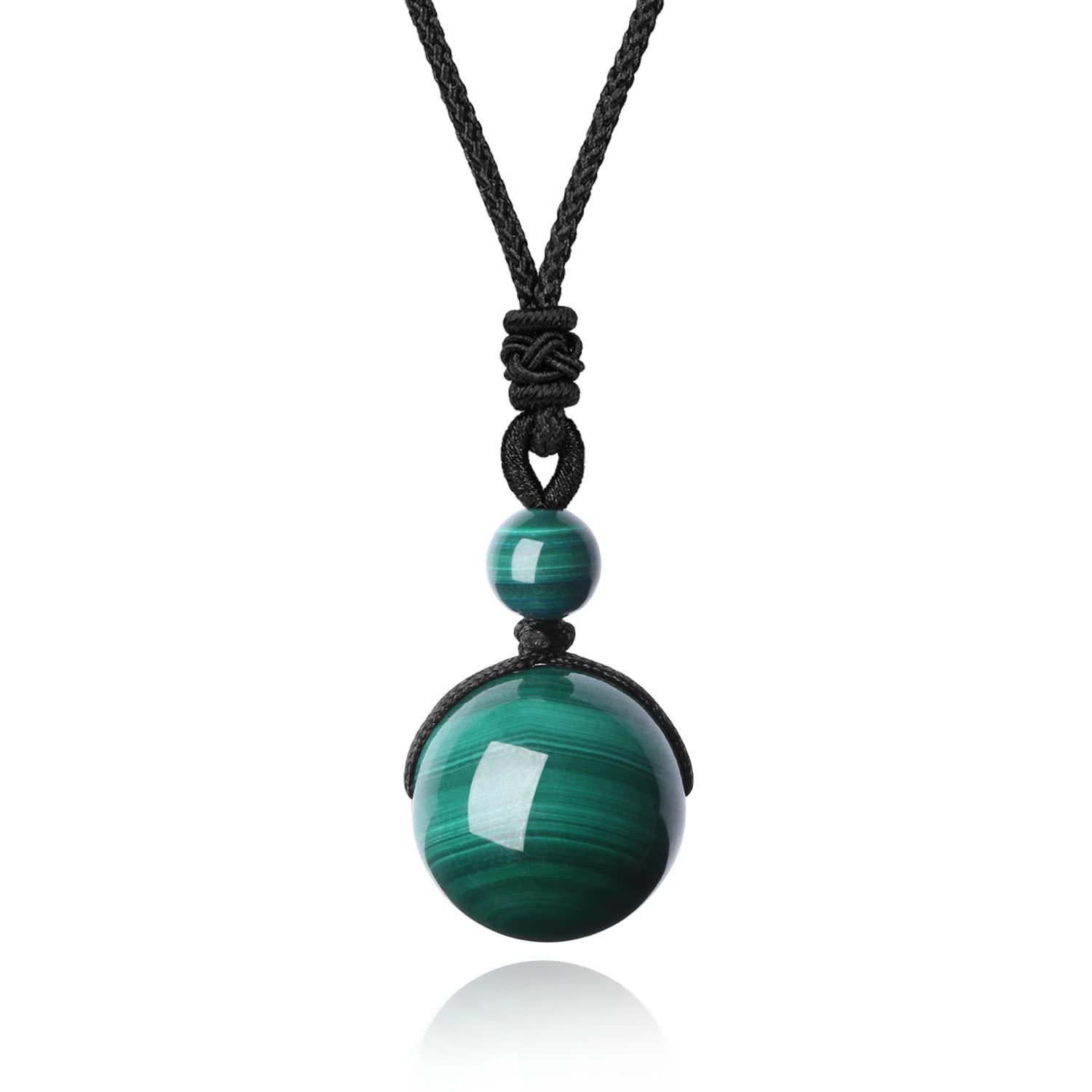 COAI Crystal Bead Stone Bead Necklace for Men Women
