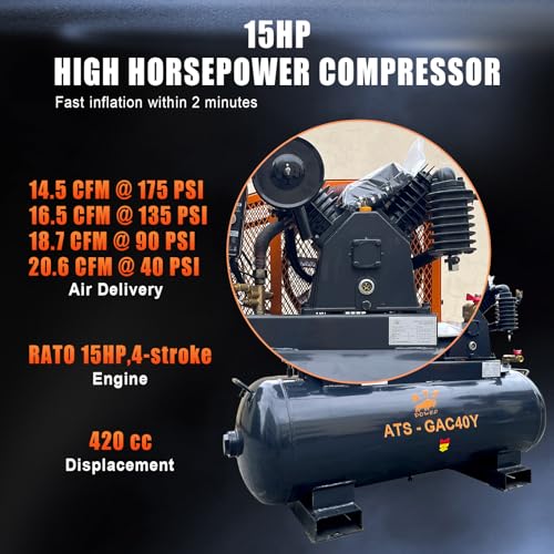 40 Gallon 15HP Gas Air Compressor