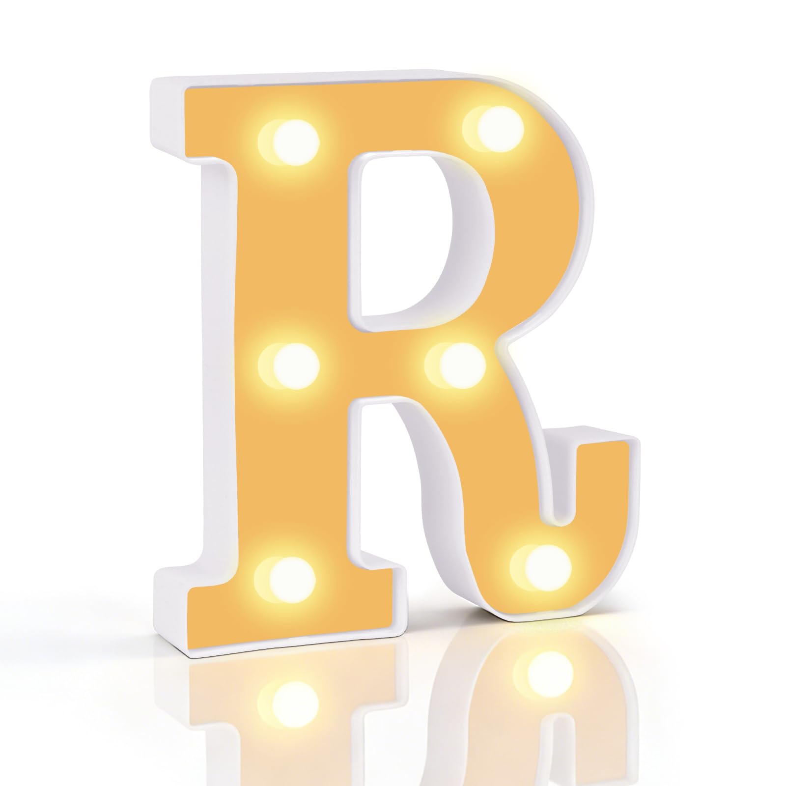 Light up Letters R, LED Marquee Letter Lights, Alphabet Sign, Gifts for Tween Party Birthday Decorations, Night Light Christmas Valentine Wall Table Decor (gold-letter R)