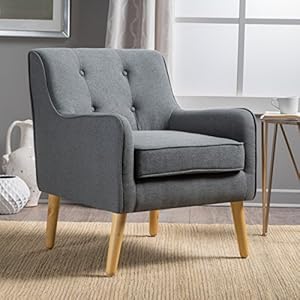 Christopher Knight Home Felicity Mid-Century Fabric Arm Chair, Charcoal 29.5D x 25W x 30.5H Inch