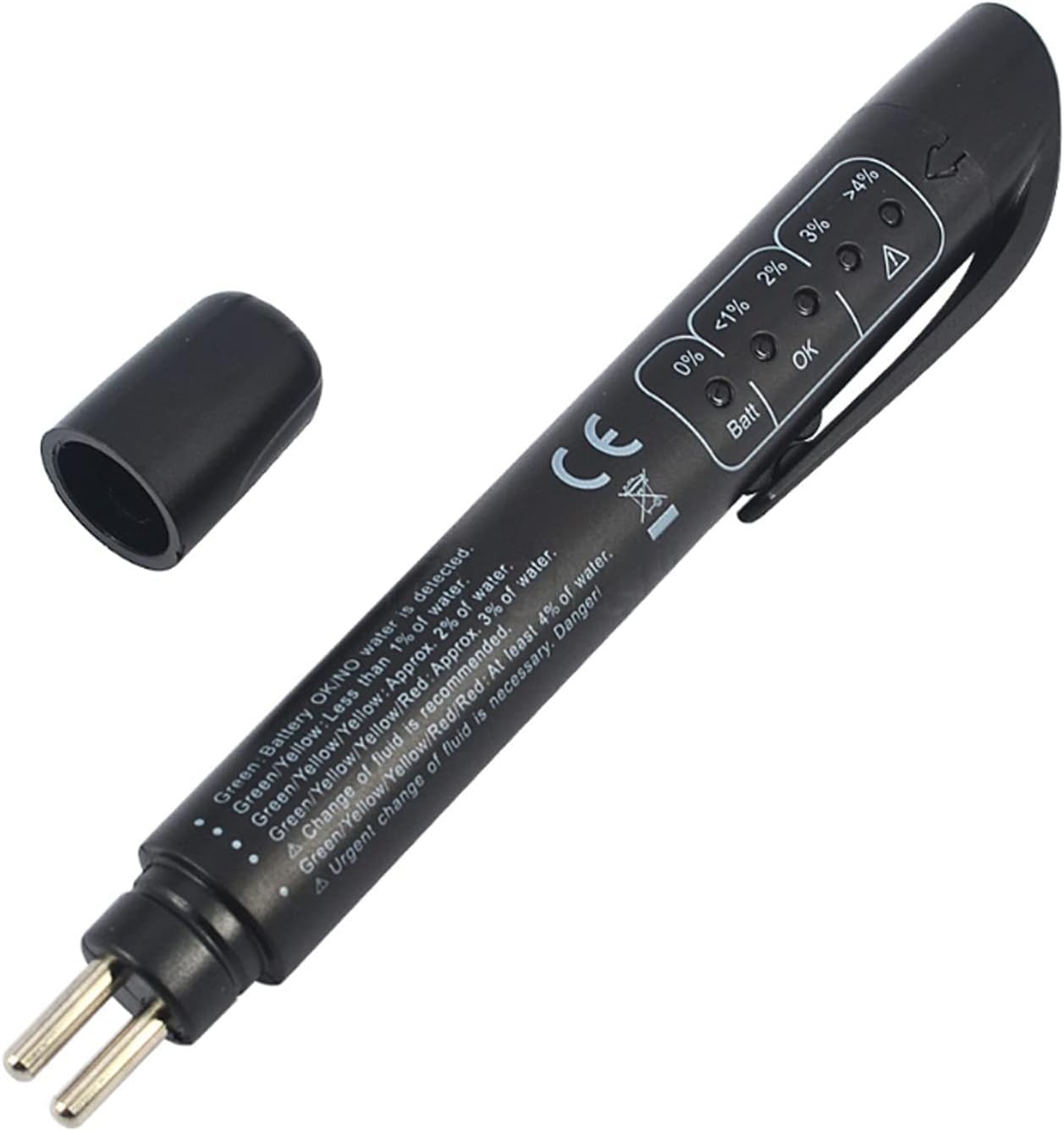 Caneta Testadora de Fluido de Freio com 5 LEDs – Compatível com DOT 3, DOT 4 e DOT 5.1 –