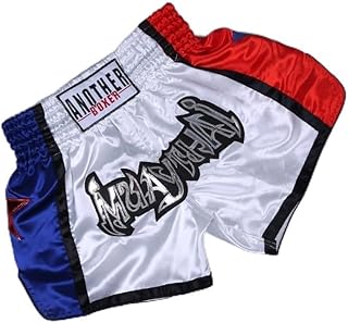 Yhenlovtt Pantalones Cortos de Muay Thai, Unisex, Transpirables, para Artes Marciales, Talla XL, Color Blanco