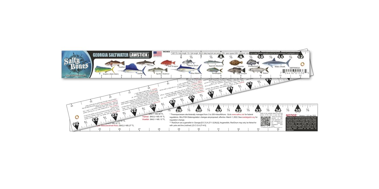 Salty Bones Georgia Saltwater Fishing Ruler - 36