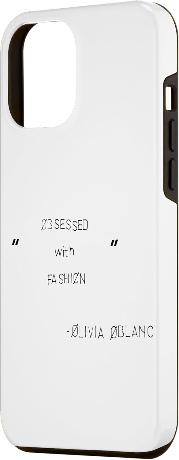 amazon brand - making the cut "obsessed with fashion" - black text case, white
