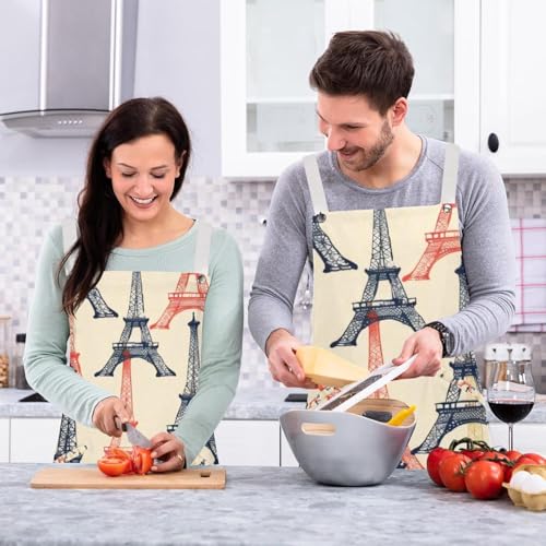 Tablier de serveuse Paris multicolore lot de 2 pour bar et restaurant - 6