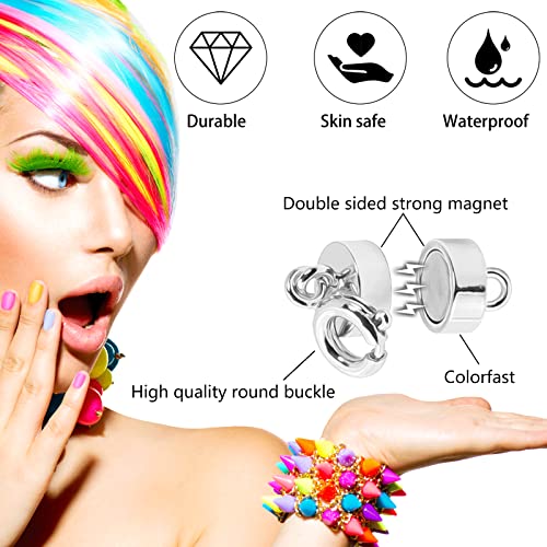 2 Pieces Magnetic Clasp Converter For Necklace Clasps Closures Connector Gold And Silver Plated #TOP2