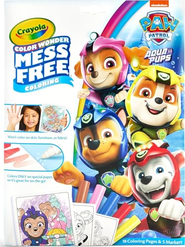 Image of Crayola PAW Patrol Aqua Pups Color Wonder Coloring Set, Mess Free Coloring Pages for Toddlers, Travel Activity, PAW Patrol Toys & Gifts