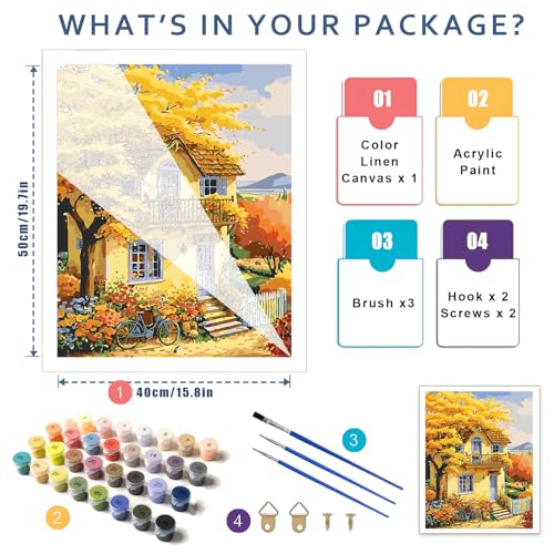 Landscape Paint by Numbers Kit for Adults (16x20 inch)