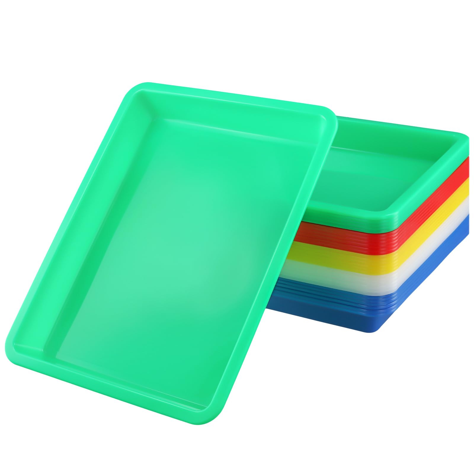 MANCHAP Lot de 30 plateaux en plastique pour activités artistiques - 27,5 x 21 x 3 cm - 5 couleurs
