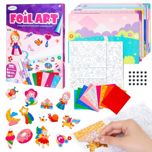 YAOZUP Foil Art Kinder Handaktivitäten mit 120 bunten Aluminiumblättern,...