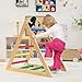GLACER Triangle Climber, Kids Wooden Climbing Triangle Ladder, 3 Levels Climbing Difficulty, Indoor Climbing Toys for Playground, Kids Climber Ladder Equipment, Play Gym Set Boys Girls Gift