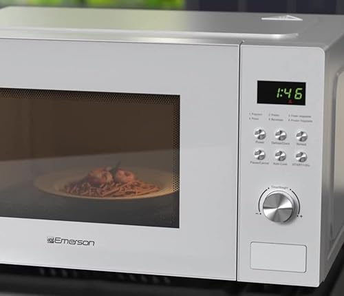 Miniatura 7 de Emerson MW1101W Horno microondas para encimera con control de botón, pantalla LED de 1000 W, 10 niveles de potencia, 6 menús automáticos, plato