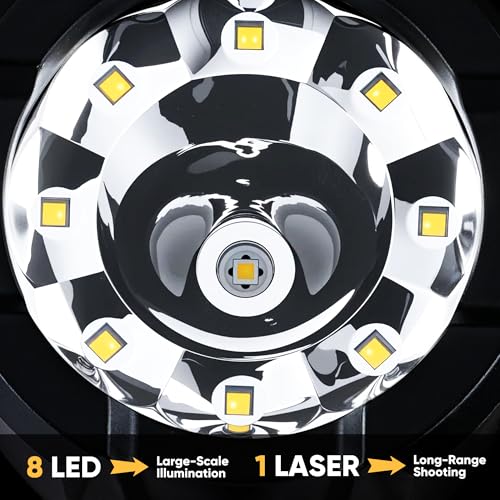 Rechargeable Spotlight 100000 Lumen, Super Bright LED Spotlight Flashlight with COB Light & Foldable Stand, Long Lasting Large Handheld Spot Light for Boating Camping Boat Marine