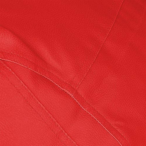 Image of Casa Copenhagen Premium Leather Bean Bag Chair, Filled with Beans | Capacity: Upto 7 Ft Height, 200 KG Weight | 4XL | Red