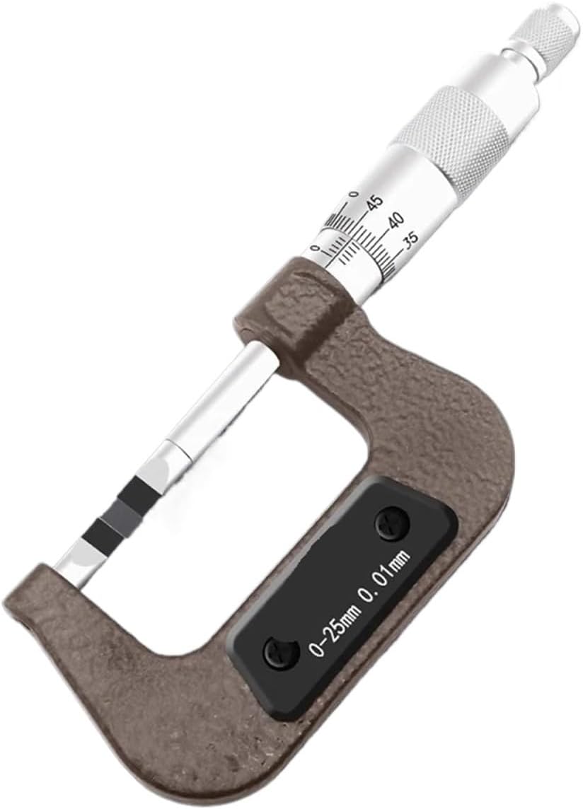 Carbide Blade Micrometer Knife Edge Micrometer Thin Blade Outer Diameter Micrometer 0-25mm Annular Groove Micrometer(Blade Thickness 0.7,0-25mm)
