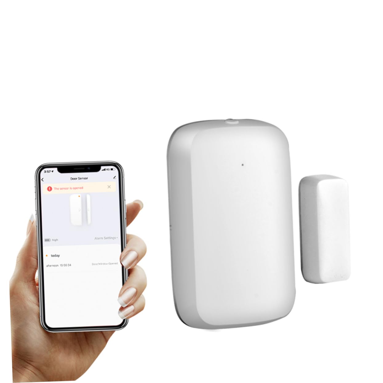 DOITOOL 2 Juegos sensor de puerta de notificación de aplicación alarma exterior mascota casa repicar detector de sensor de puerta sensor magnético de puerta