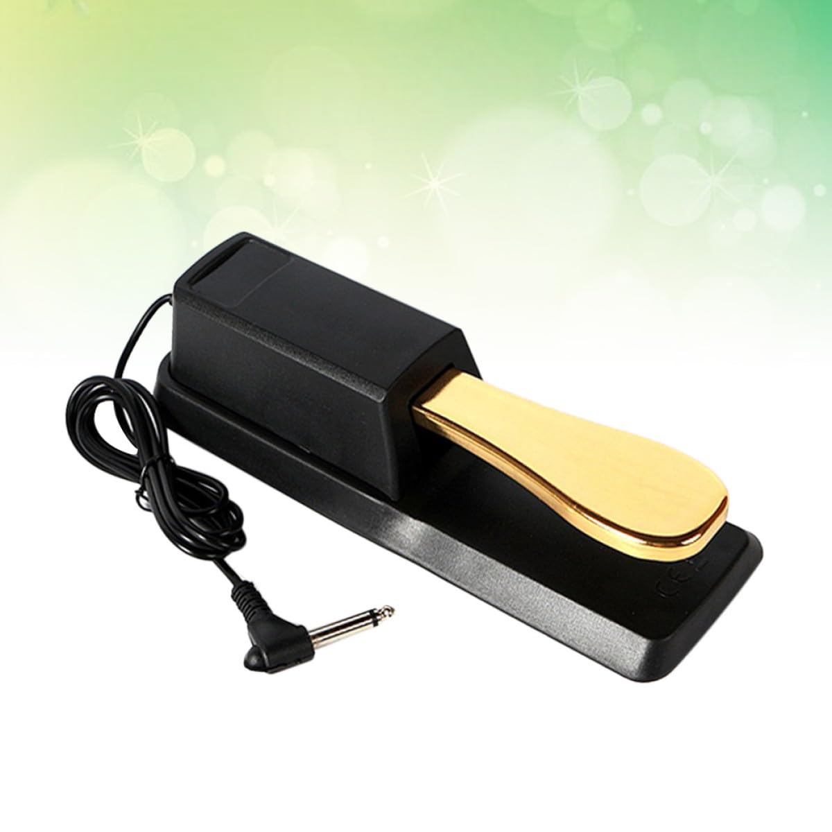 STOBAZA Pedal de Sostenido para Teclado Electrónico Función de Medio Pedal, Material Abs y Metal, Diseño Clásico Dorado para Instrumentos Musicales