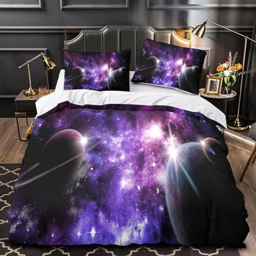 Housse de couette 3D imprimé espace microfibre douce 200x200 cm - 4