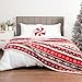 PAVILIA Christmas Sherpa Throw Blanket, Red & White Snowflake, Reindeer, Reversible Fleece & Sherpa Cozy Winter Blanket for Couch & Bed, 50x60, Christmas & Holiday Decor