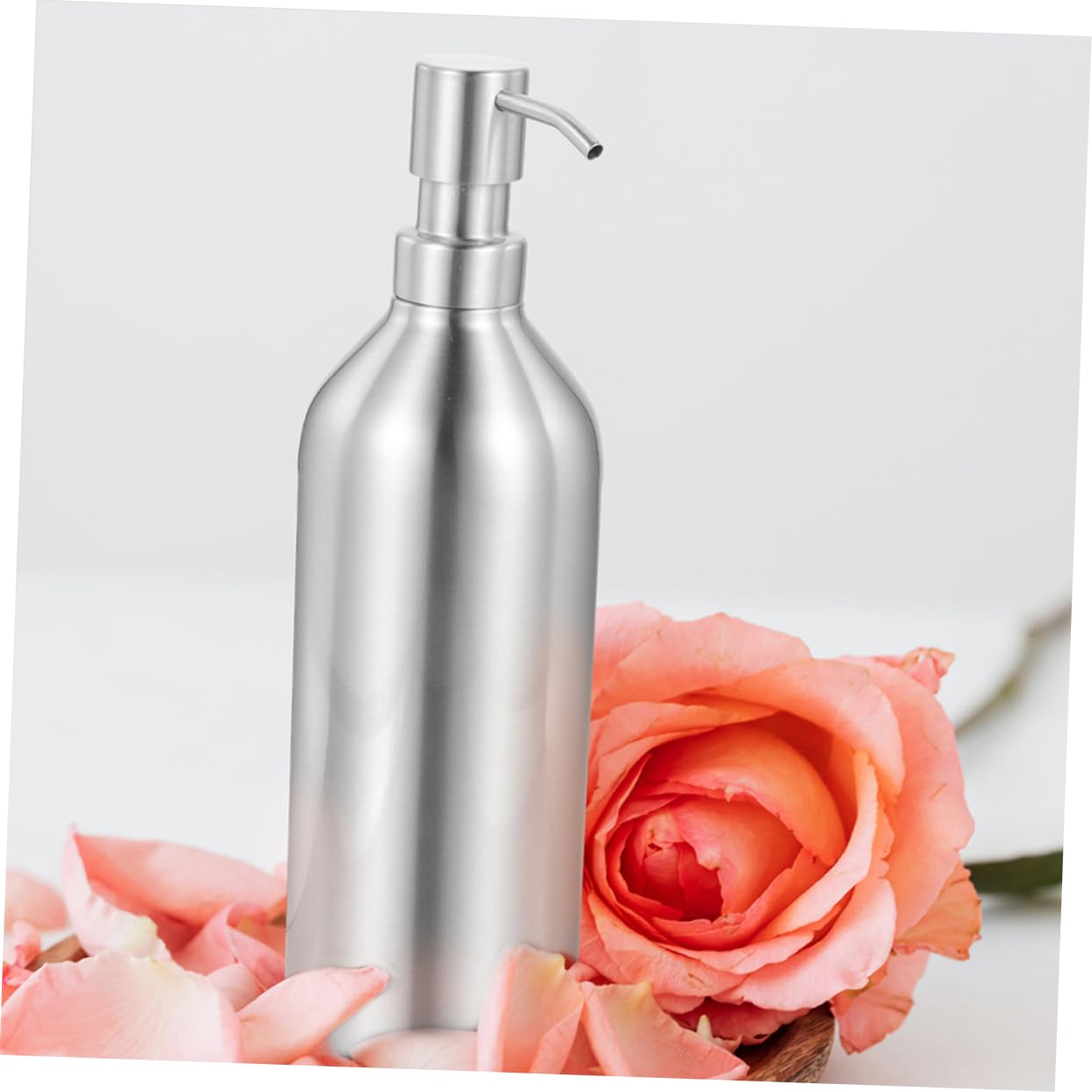 Cabilock Dispensador de Jabón Recargable Diseño Recto y Hombro Curvo de Acero Inoxidable 700ml 2piezas Fácil de Presionar para Baño y Hotel