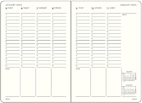 LEUCHTTURM1917 372817 Academic Weekly Planner Medium (A5) 2026 18 Months 07.2025-12.2026 Rising Sun English