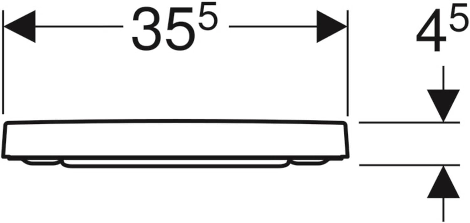 Front-on side view of Keramag Renova Nr.1 WC Seat Plan with dimensions