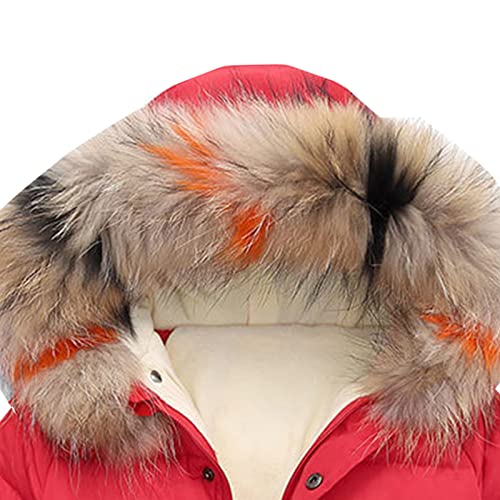 Toddler Girls Boys Fleece Lined Warm Coat Kids Winter Thermal Jacket Solid Color Hooded Outerwear (Red, 12-18 Months) #TOP1