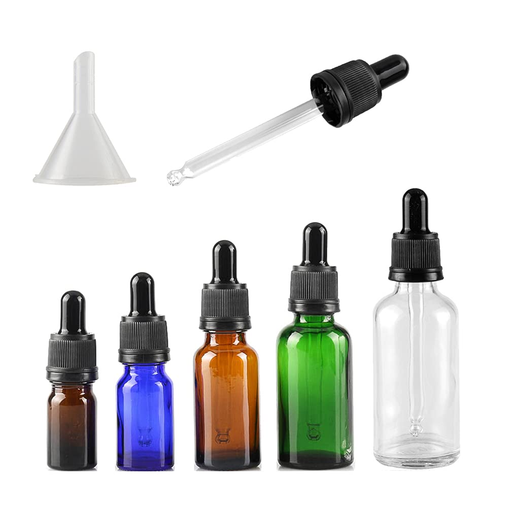 24 Pieza, Vacío 20ml Marrón Ámbar Botellas de Botellas de Cuentagotas Cristal, con tapón precintable, para Aceite Esencial, Masaje,Fragancia, Aromaterapia, Laboratorio