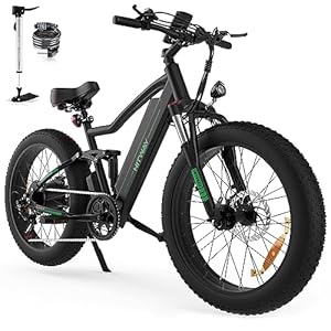 HITWAY Elektrische fiets voor volwassenen, 26 inch, 4.0 Fat Tire e-bikes, 48 V, 15 Ah, pedelec, 7 versnellingen, tot 55-80 km