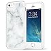 iPhone SE / 5S / 5 Case, True Color® White Marble [Stone Texture Collection] Slim Hybrid Hard Back + Soft TPU Bumper Protective Durable [True Protect Series] Apple iPhone 5 / 5S