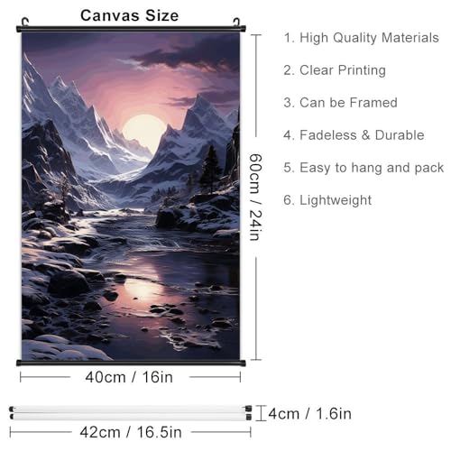 Póster decorativo de pared con lagos y montañas, pintura en lienzo POLESVBM 2