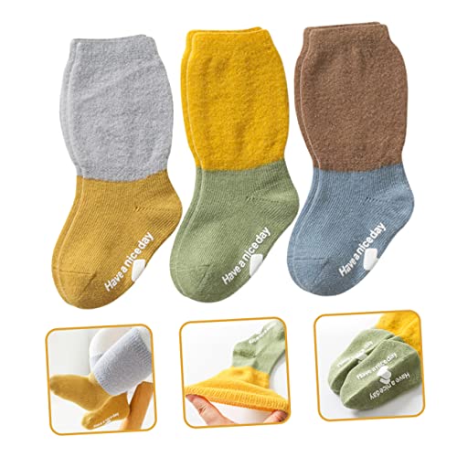 3pairs Non Slip Socks for Toddlers Grip Socks for Boy Girl Boys and Girls3
