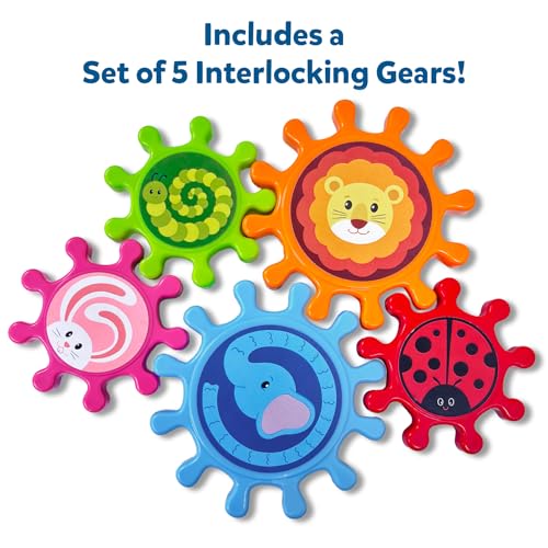 Image of Skillmatics Spinny Gears for Babies - Fun Interlocking Spinning Gears, STEM & Sensory Toy, Suction Spinners for Windows, Table, Bath, Travel Toy, Gifts for Infants & Toddlers 6-36 Months, Set of 5