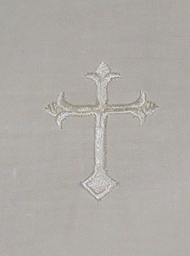 Miniatura 3 de Integrity Designs Tela de altar de lino blanco bordado cruzado blanco