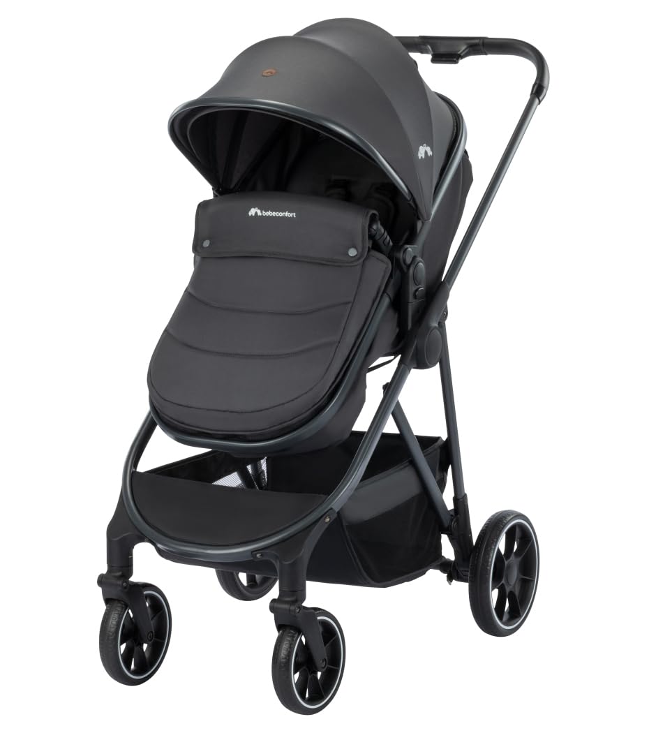 Bebeconfort Brume Trio, cochecito 3 en 1 con silla de coche, de 0 a 4 años, set de cochecito ligero, mecanismo de plegado compacto, Mineral Graphite