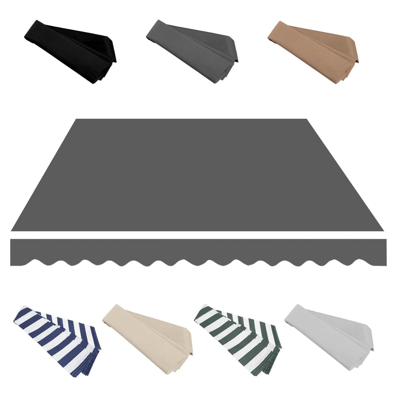 2m 2.5m 3m 3.6m 4m 5m Garden Awning Replacement Fabric Top Cover Front Valance,Awning Fabric Replacement Window Awning Cover(Gray,8x5ft/250x150cm) — image 1