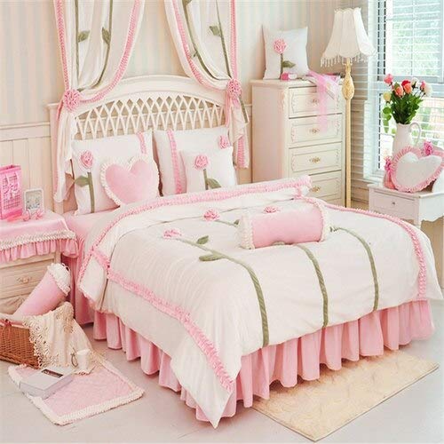 RONGXIE 4Pcs Keep warm Fleece fabric Princess style bedding sets queen king size duvet cover set set pillowcase bedclothes