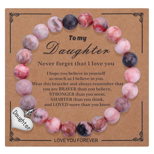 iWenSheng Daughter Gift from Mom Dad - Inspirational Daughter's Bracelet from Mother Father, Birthday Christmas Graduation Gifts for Daughters