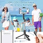 SelfieShow Selfie Stick, Extendable Selfie Stick Tripod with Wireless Remote and Tripod Stand, Portable, Lightweight, Compatible with iPhone 15 14 13 12 Pro Xs Max X 8Plus, Samsung Smartphone and More - Image 3