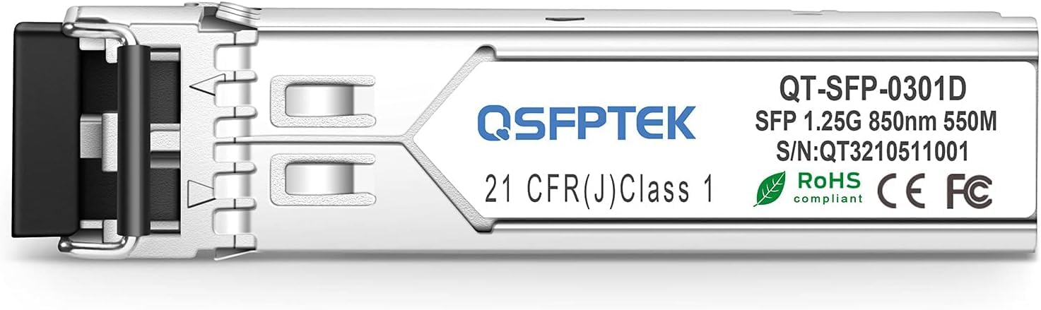 QSFPTEK (10Pack) 1000Base-SX Gigabit SFP Transceiver, 850nm 550m DDM 1G SFP Modul, LC Port Multimode Mini-GBIC SFP für Cisco GLC-SX-MMD/GLC-SX-MM, Ubiquiti UF-MM-1G, Mikrotik, offene Schalter